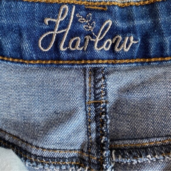 Harlow raw hem distressed stretch denim mini skirt. Women’s size S - Picture 3 of 7